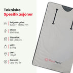 Infrarød Saunateppe - Redheal - Rødlysterapi - red light therapy norge - rødt lys terapi